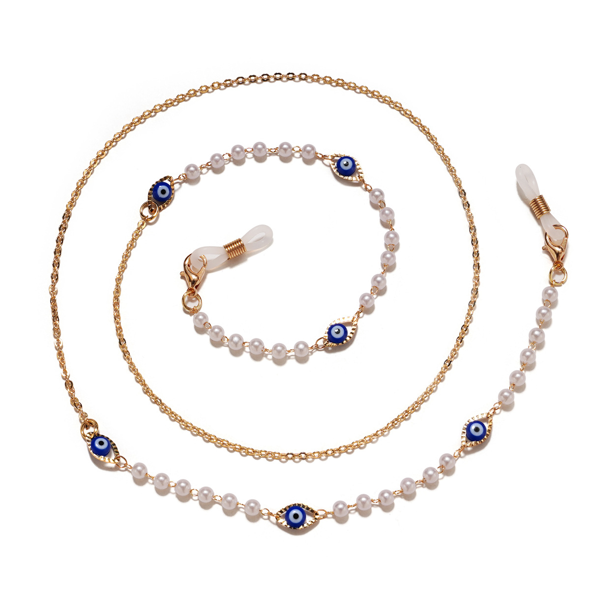 Europe and the United States hot selling gold-plated glasses chain pearl glasses rope metal copper anti-skid chain mask chain factory direct sale DS51913